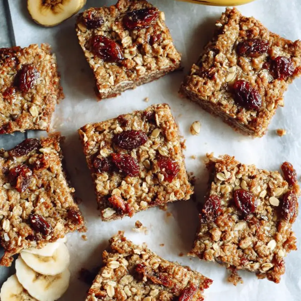 4-Ingredient Banana Oat Bars, ready to serve