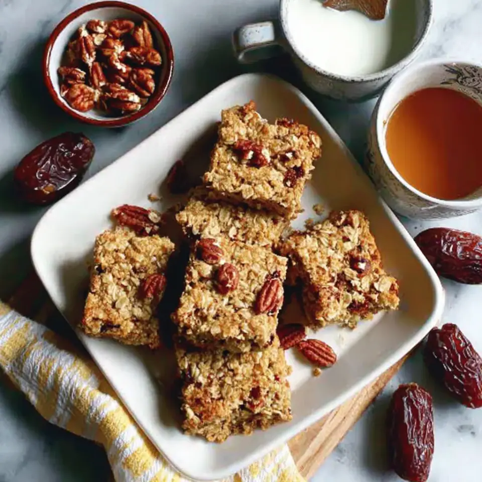 4-Ingredient Banana Oat Bars served on the table