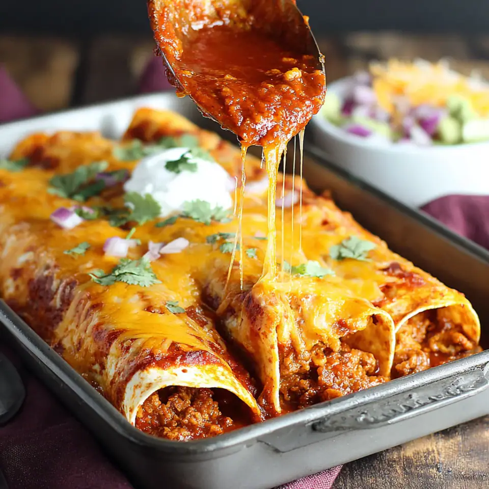 A close look at 5 Ingredient Beef Enchiladas