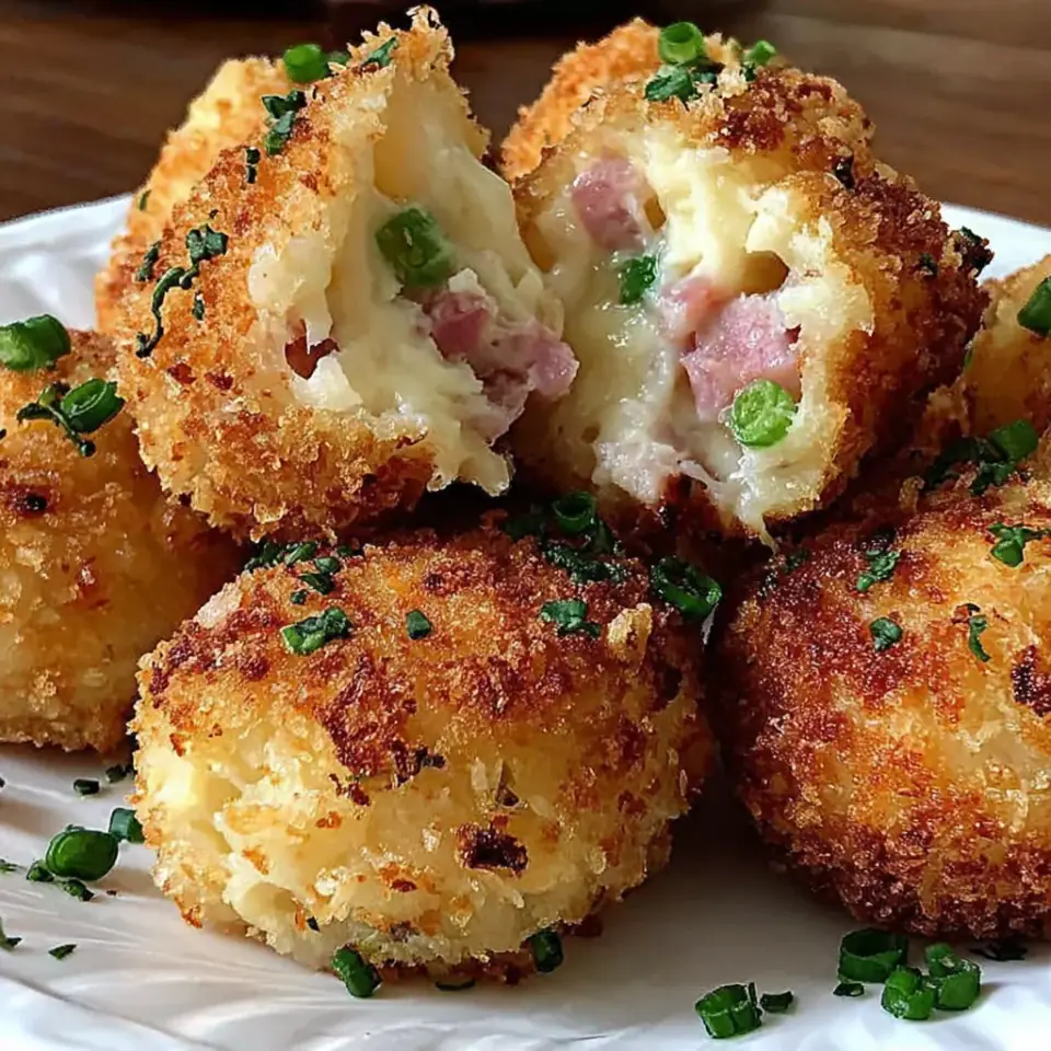 Air Fryer Ham and Cheese Potato Croquettes, ready to serve