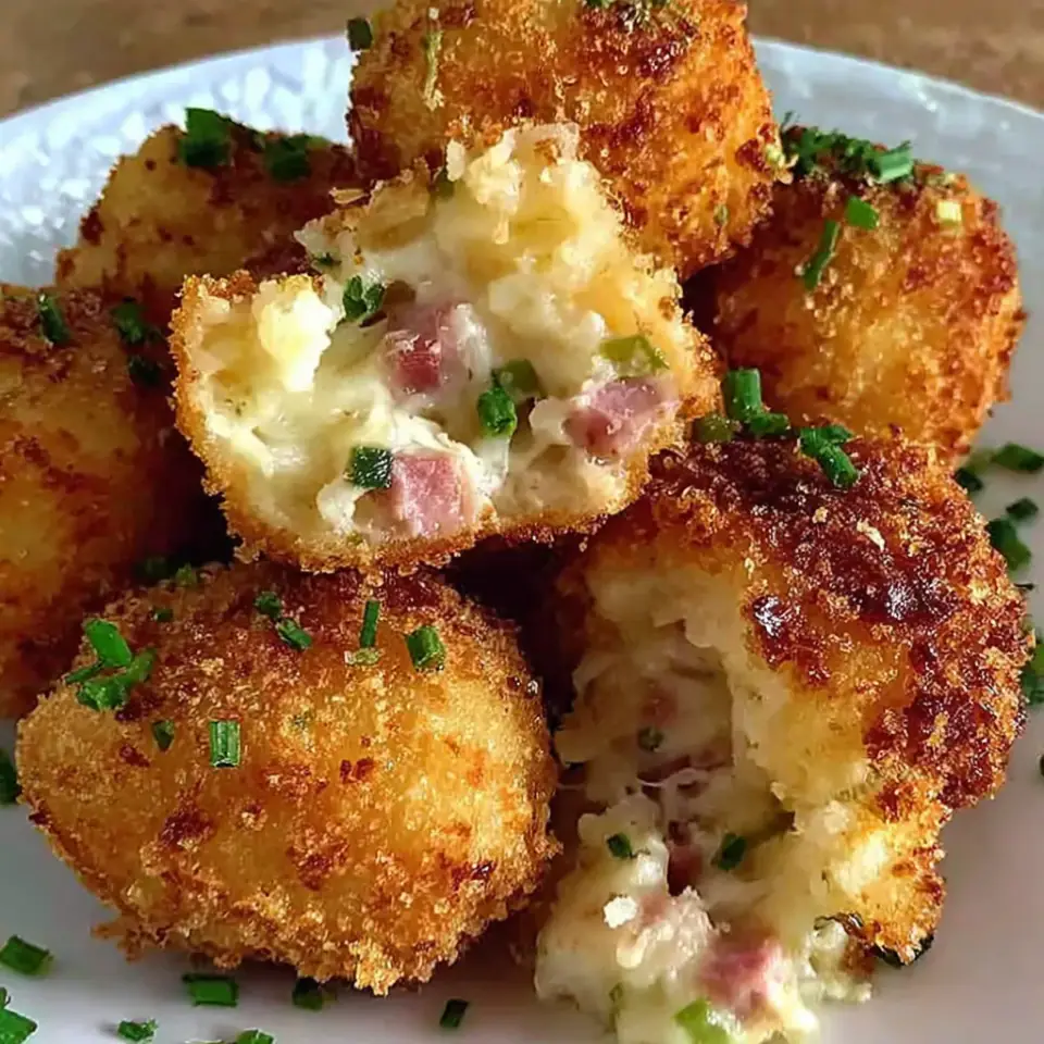 A close look at Air Fryer Ham and Cheese Potato Croquettes
