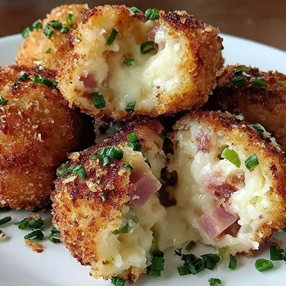 Air Fryer Ham and Cheese Potato Croquettes served on the table