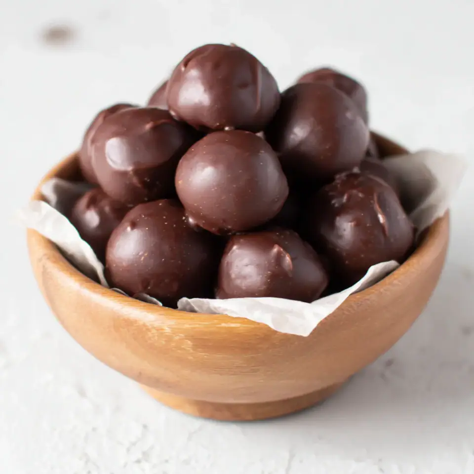 Almond Butter Truffles served on the table