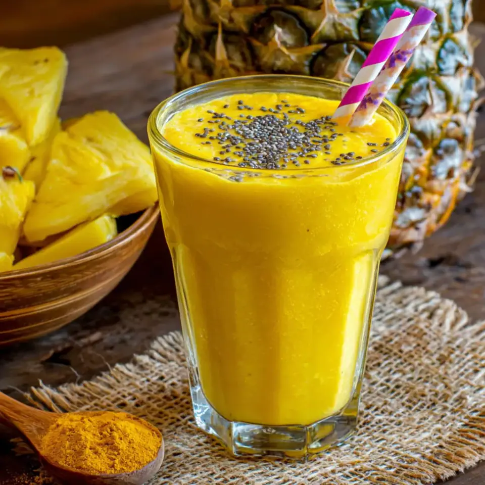 Anti-inflammatory Pineapple Banana Turmeric Smoothie
