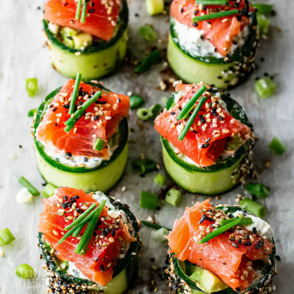 A close look at Avocado Salmon Rolls