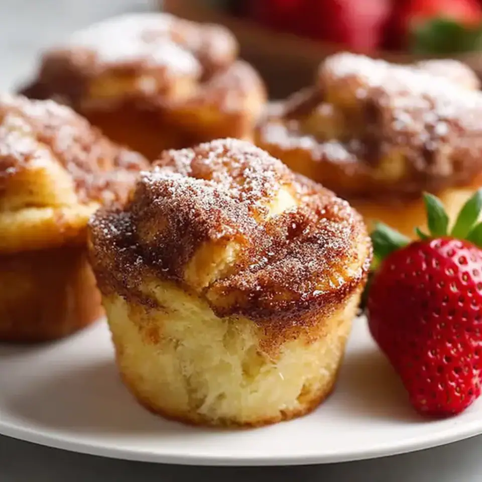 A close look at Baked Cinnamon Sugar French Toast Muffins Recipe