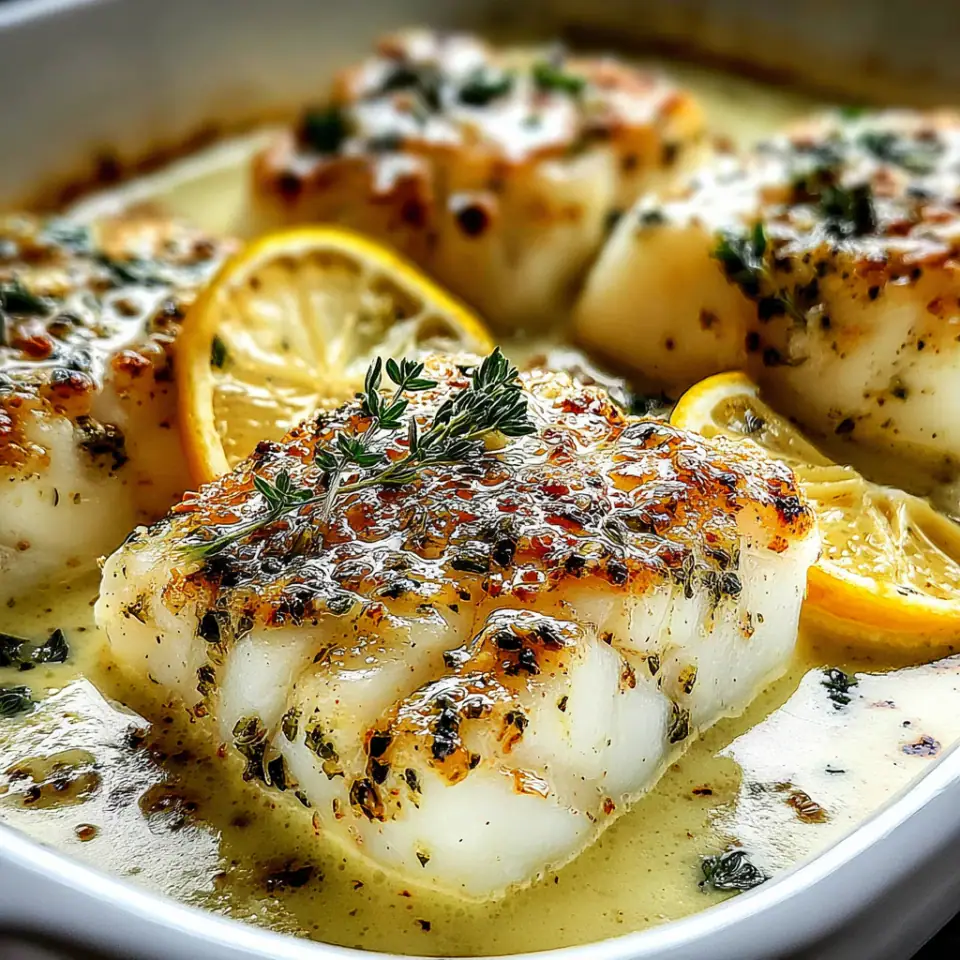Baked Cod in Coconut Lemon Cream Sauce