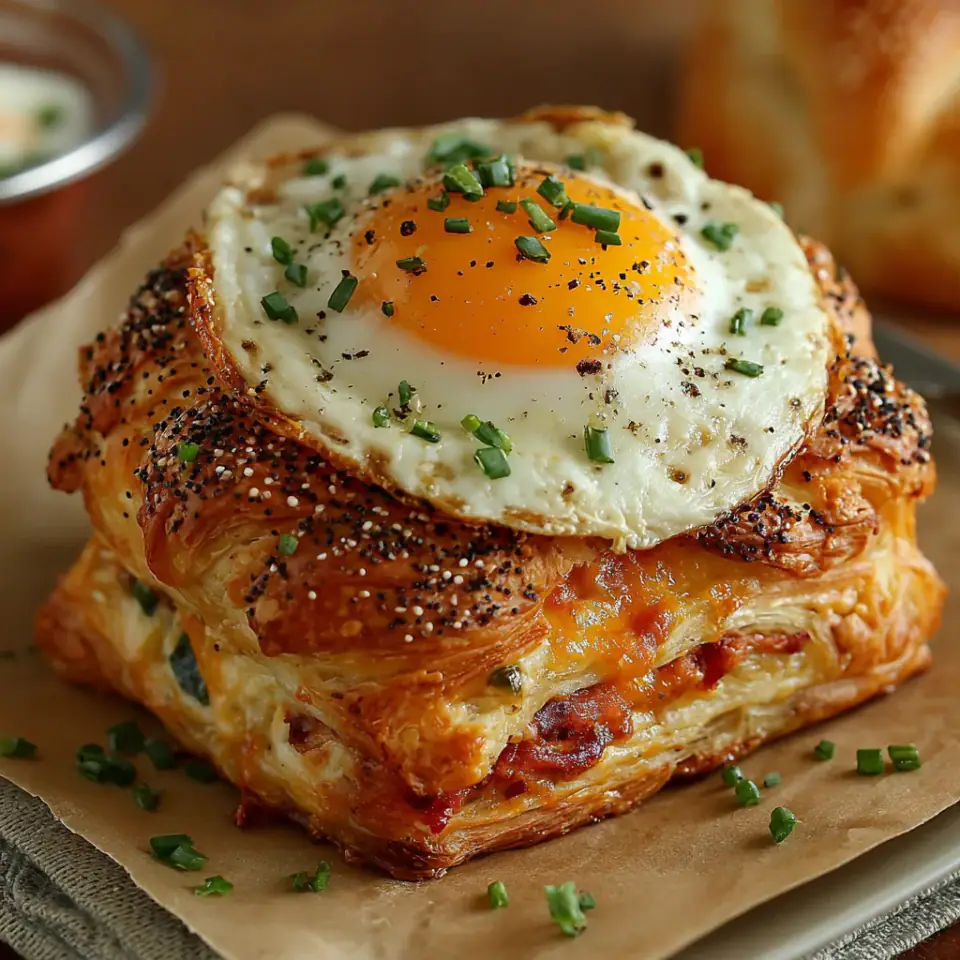 Baked Eggs Napoleon, ready to serve