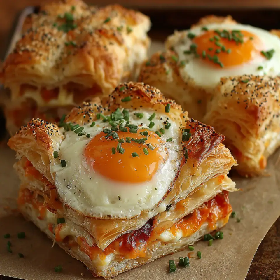 A close look at Baked Eggs Napoleon
