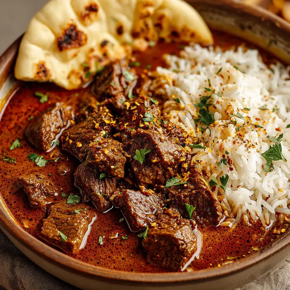 A close look at Beef Vindaloo