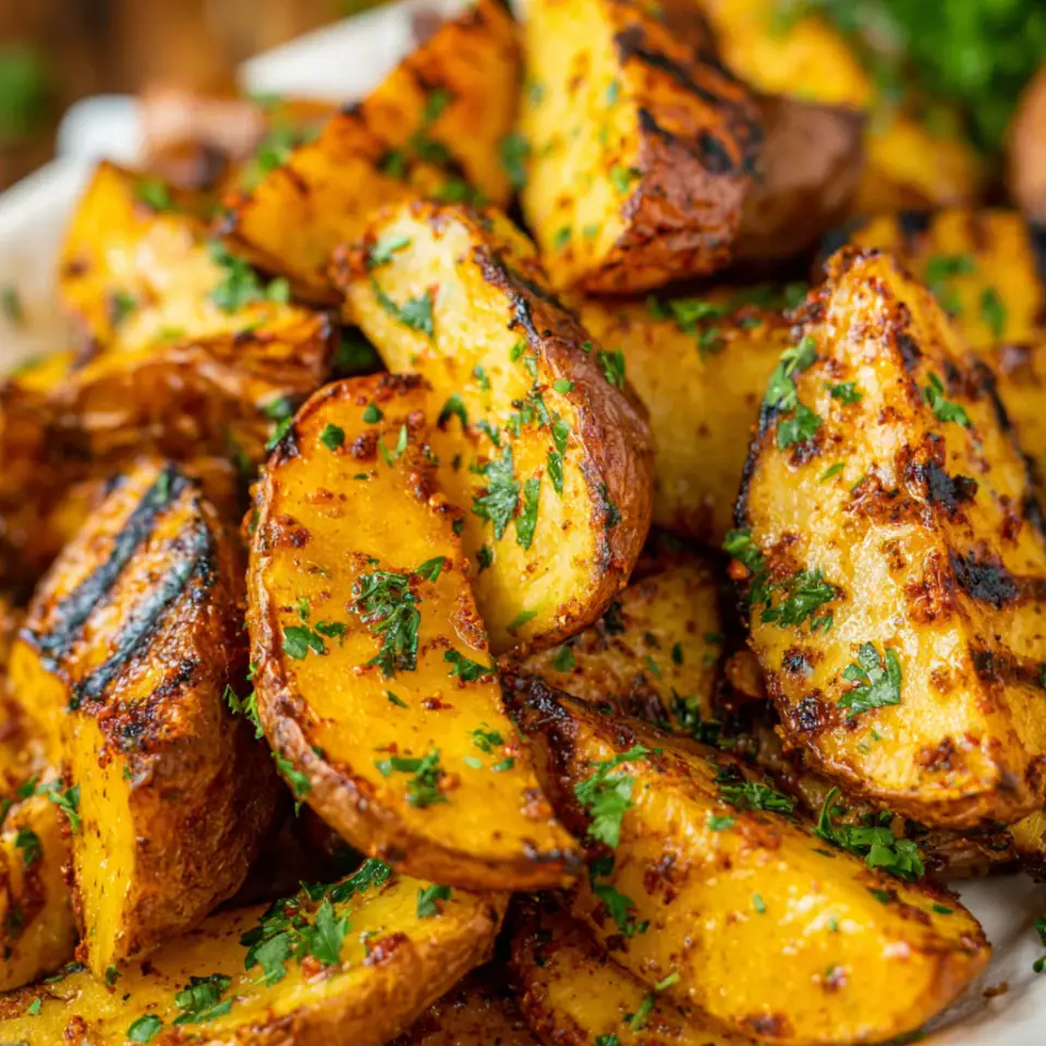 A close look at Grilled Potatoes with Lemon and Herbs