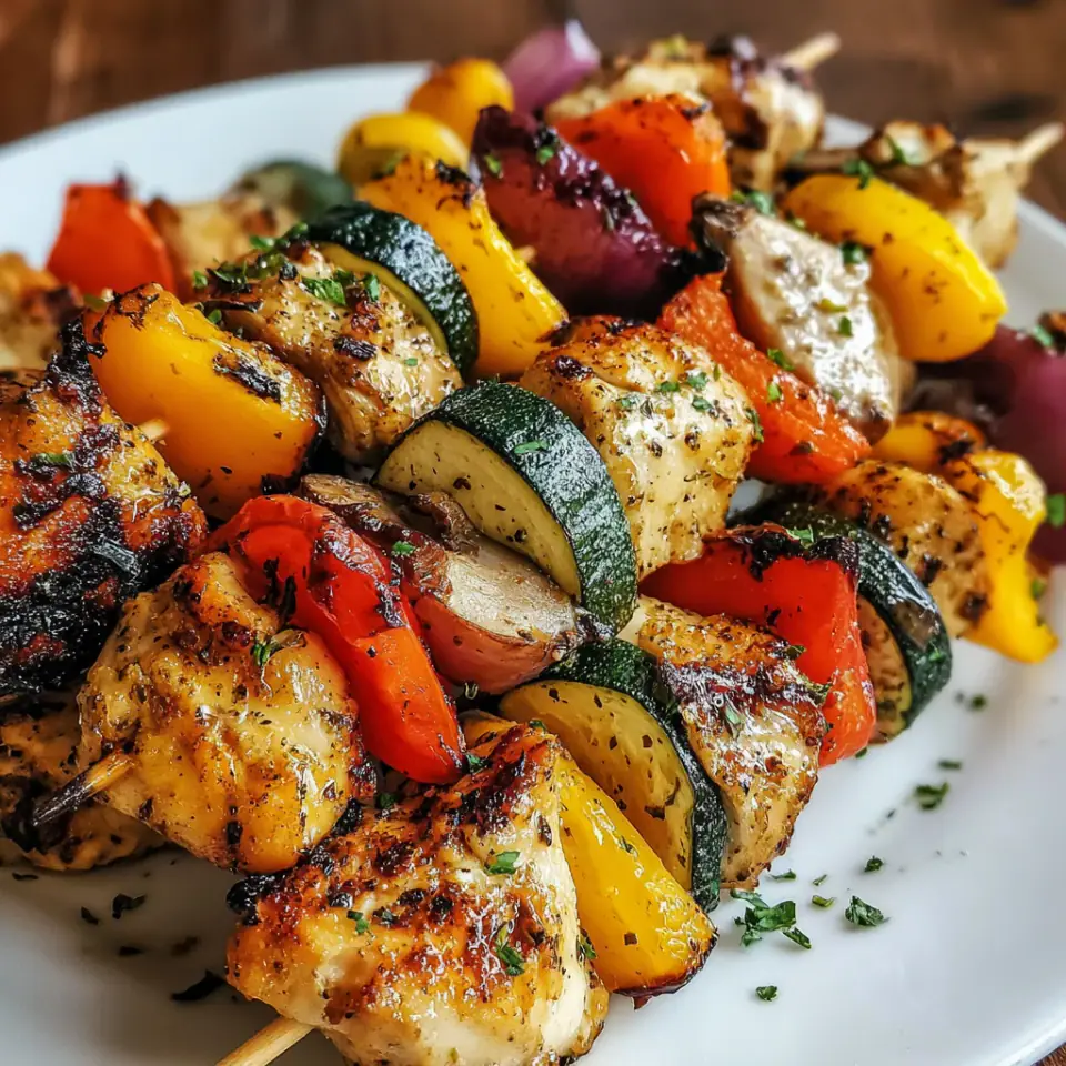 Grilled Chicken Veggie Kabobs