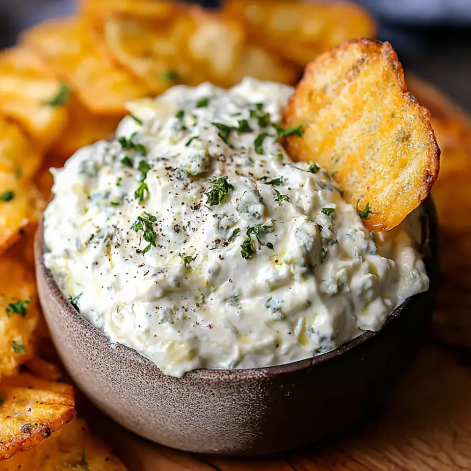Blue Cheese Dip served on the table