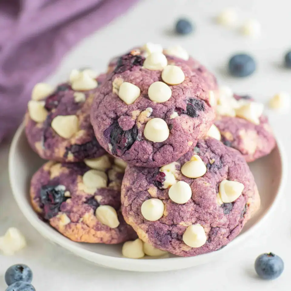 A close look at Blueberry White Chocolate Cookies
