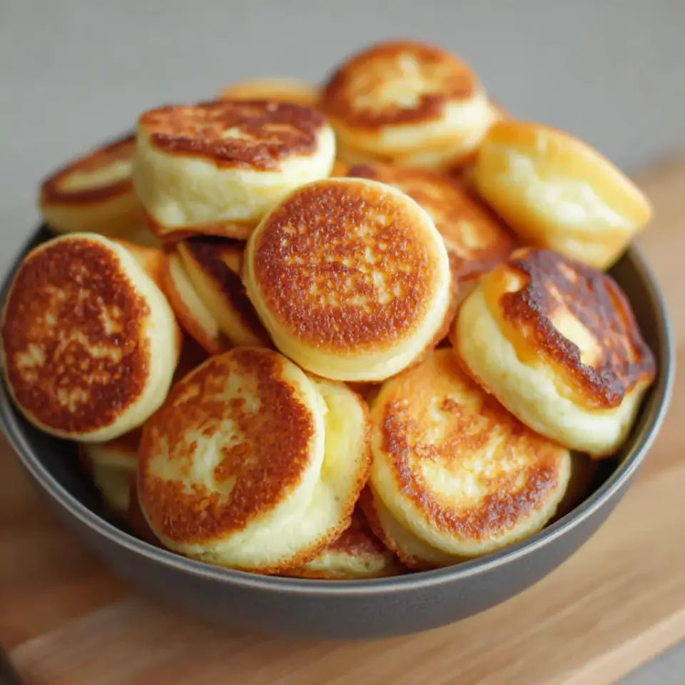 Mini Pancake Poppers, ready to serve