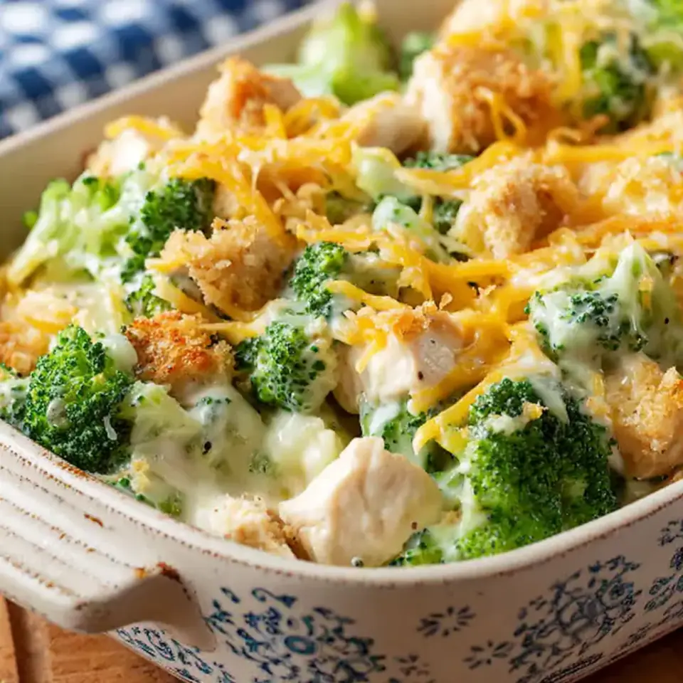 Broccoli Chicken Divan Recipe, ready to serve