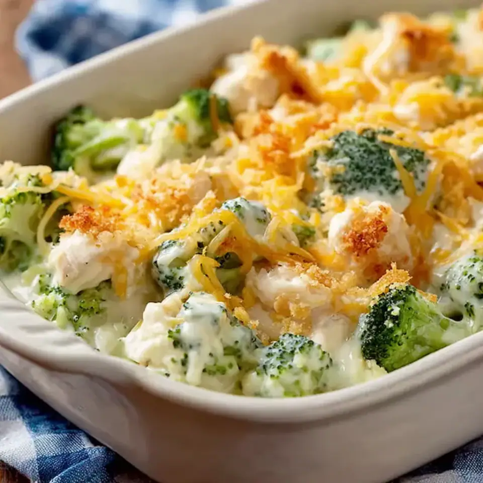 Broccoli Chicken Divan Recipe served on the table