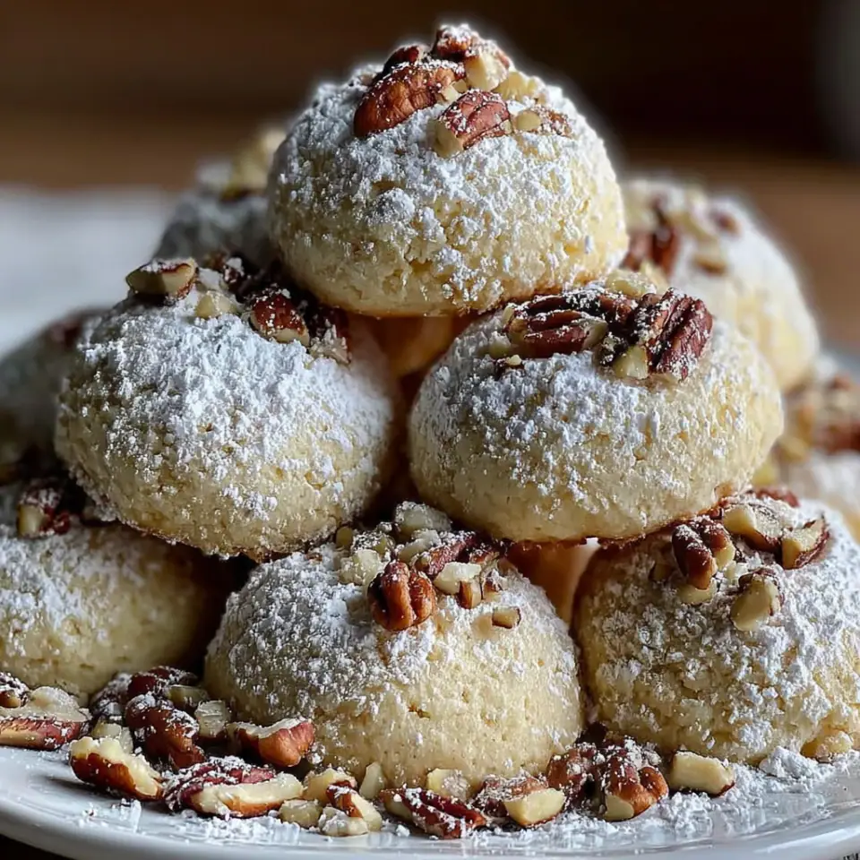 Buttery Pecan Snowball Cookies