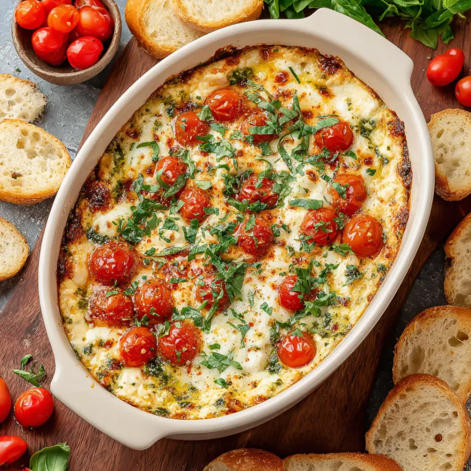 Caprese Dip, ready to serve