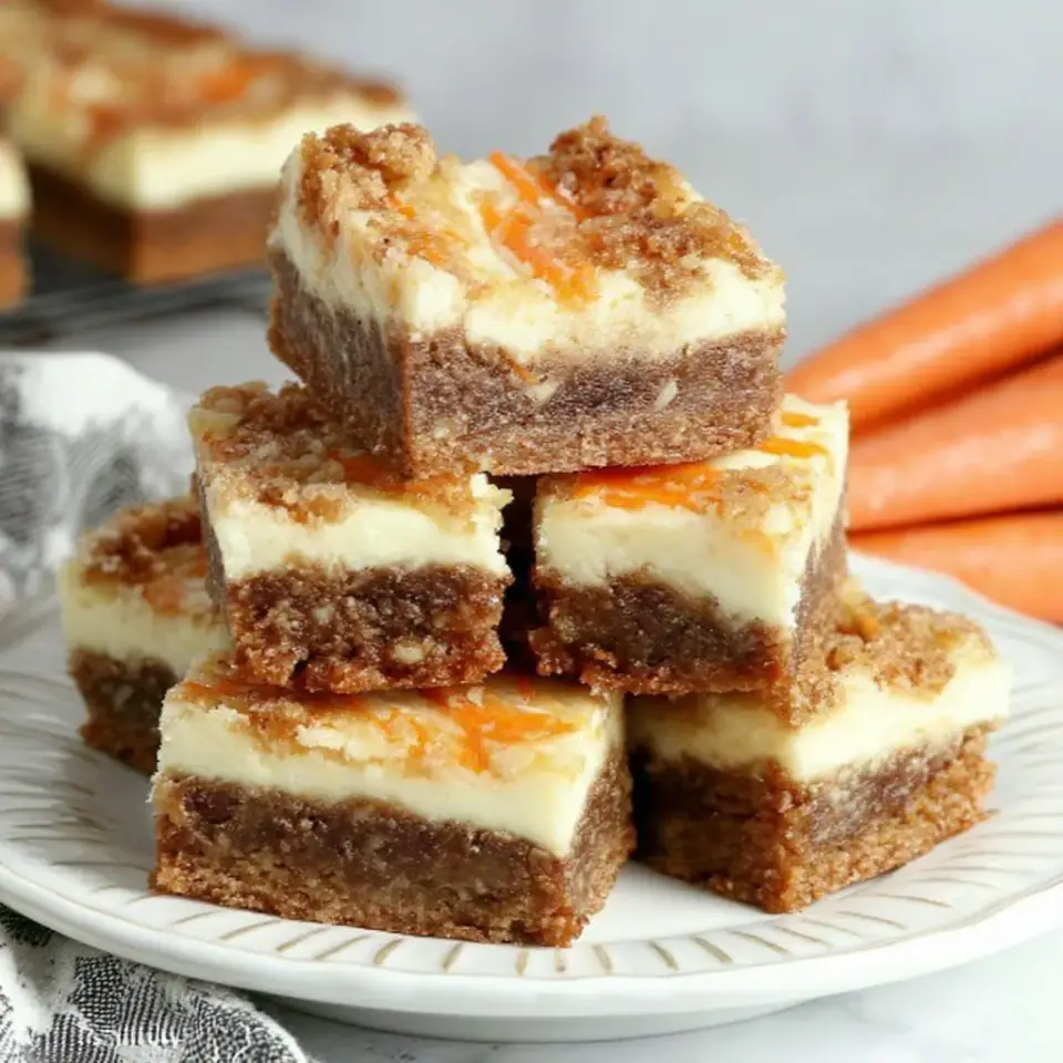 Carrot Cake Cheesecake Bars, ready to serve