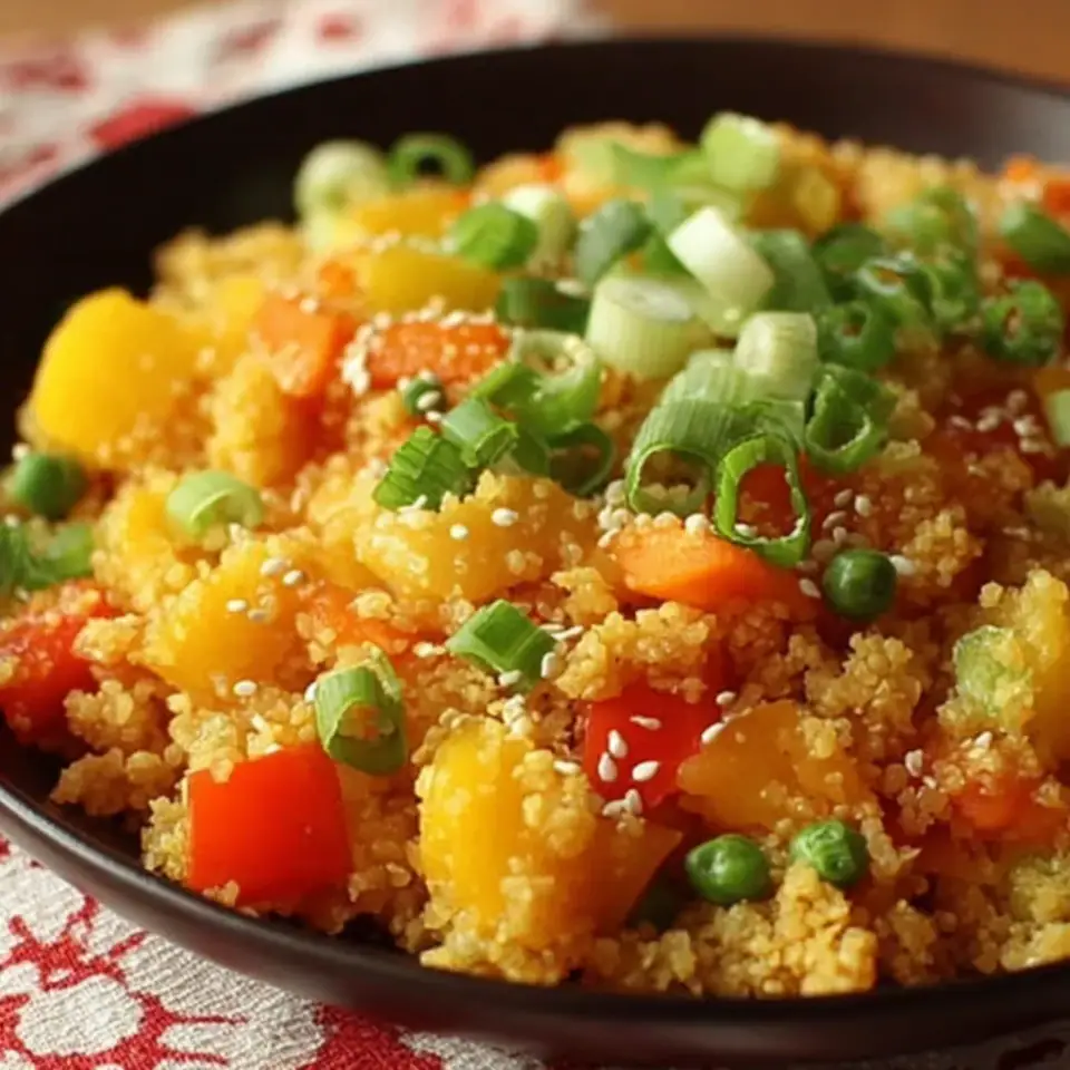 Cauliflower Rice Stir-Fry served on the table