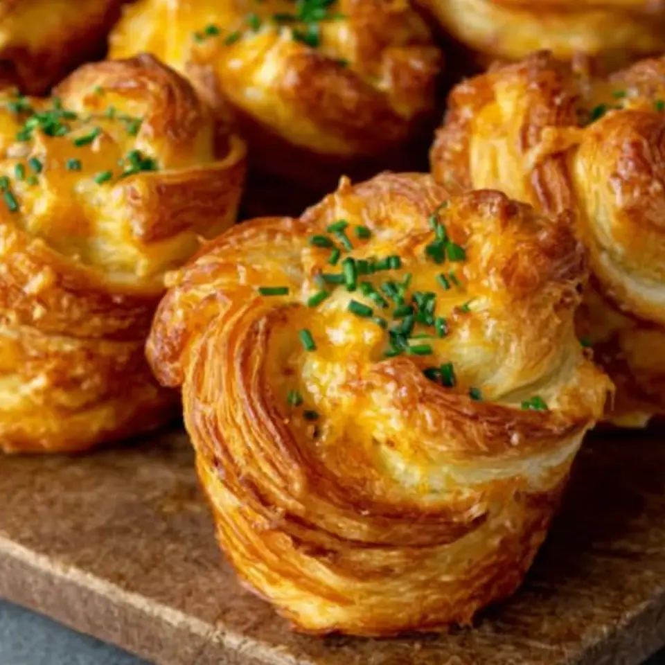 A close look at Cheesy Garlic Cruffin