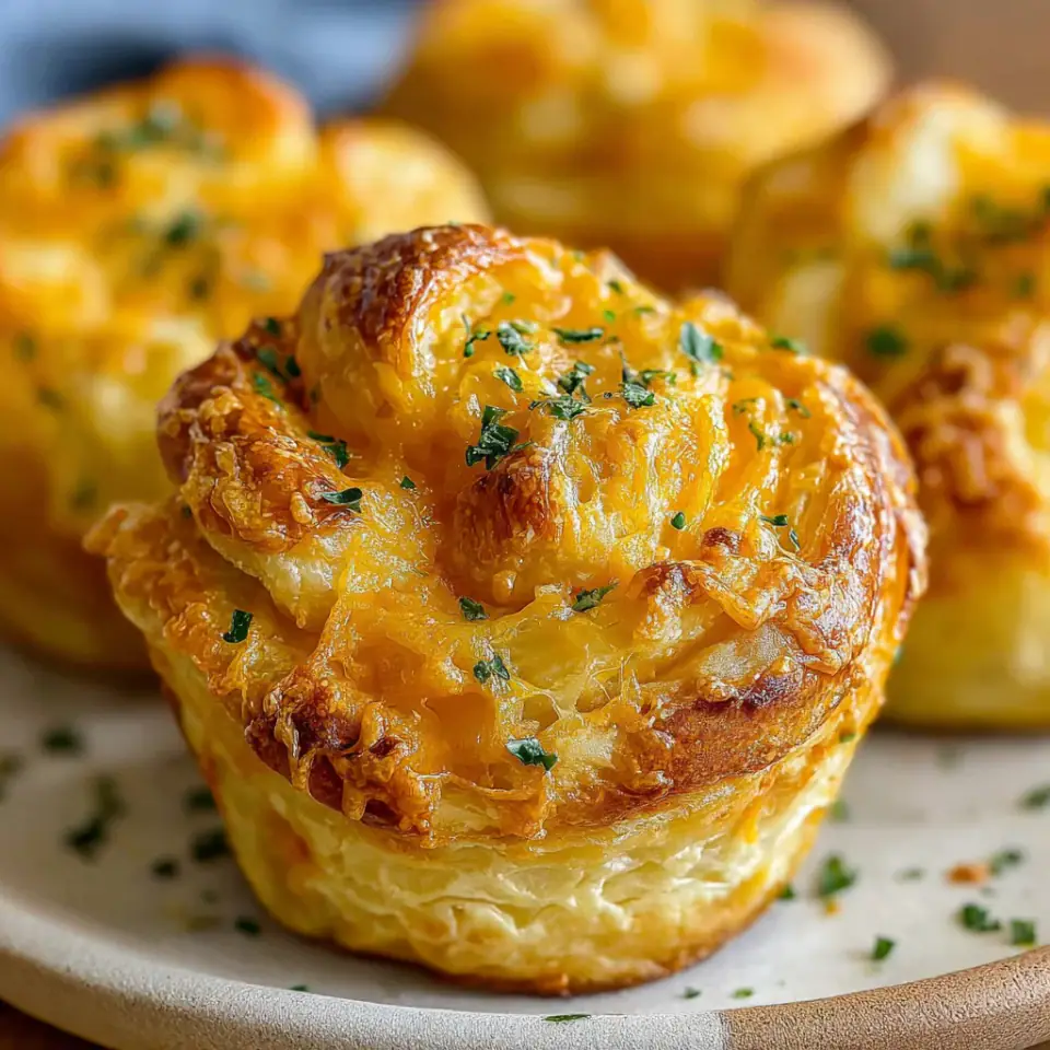 Cheesy Garlic Cruffin served on the table