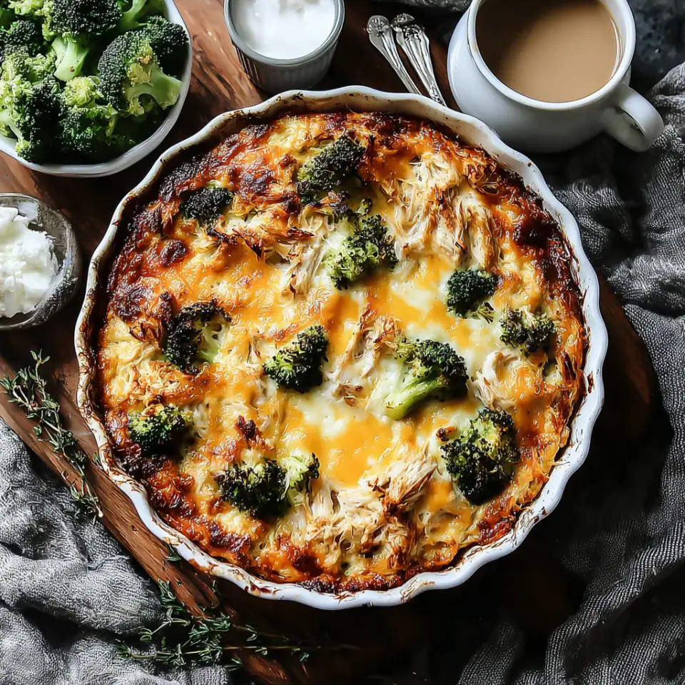 Chicken Broccoli Bake Recipe served on the table