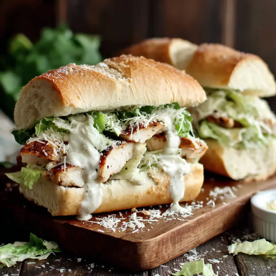 Chicken Caesar Salad Sandwich, ready to serve