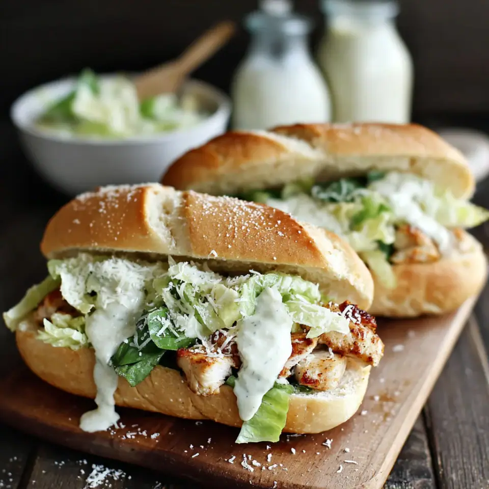 A close look at Chicken Caesar Salad Sandwich