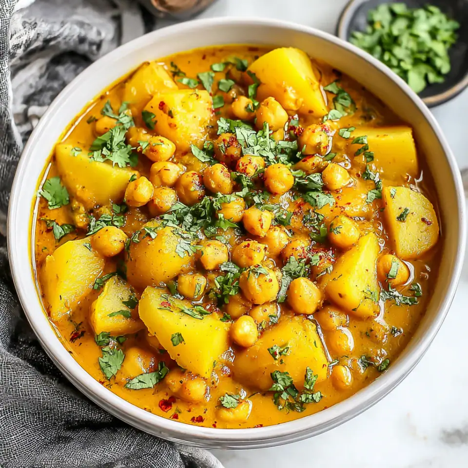 A close look at Chickpea and Potato Curry