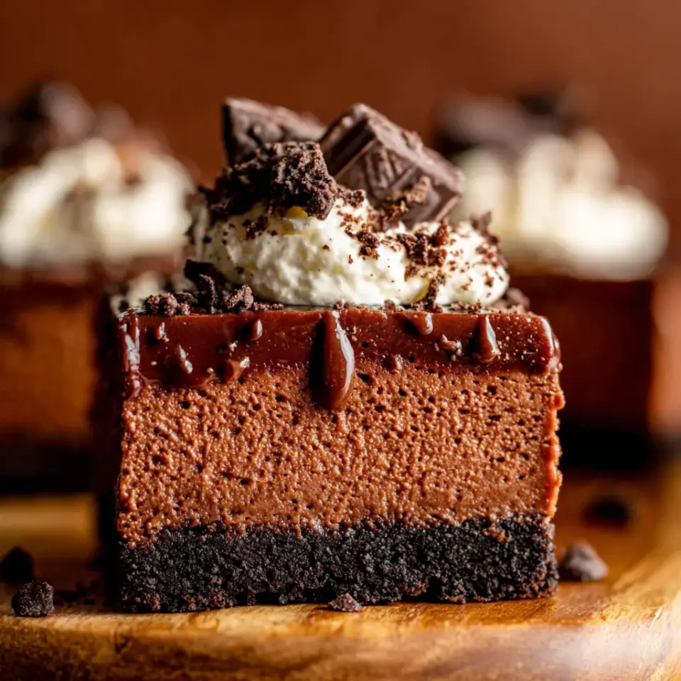 A close look at Chocolate Cheesecake Bars