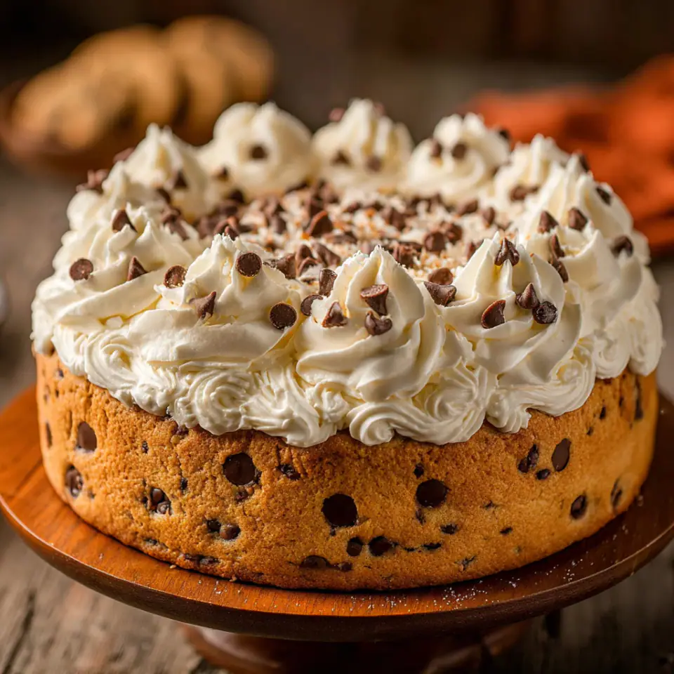 Chocolate Chip Cookie Cake Recipe with Buttercream Frosting