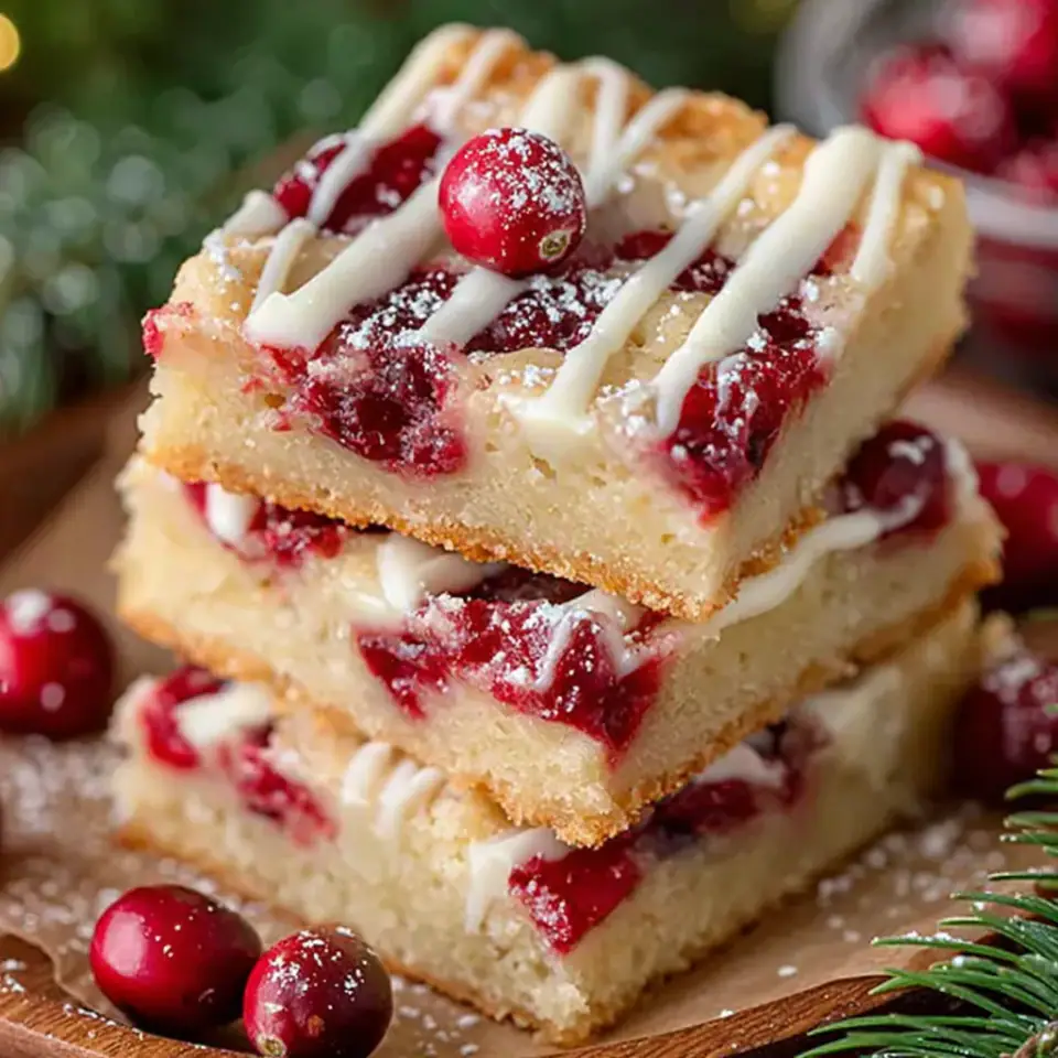 Christmas Cherry Bars, ready to serve