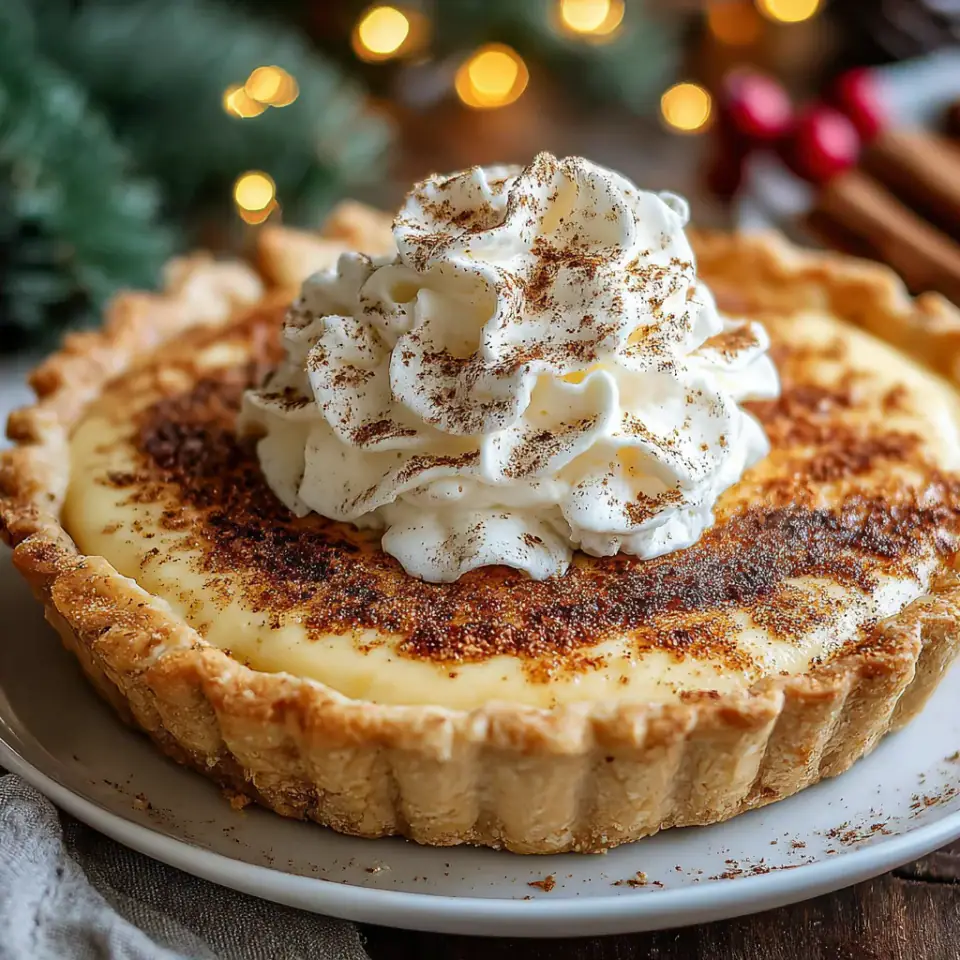 A close look at Cinnamon Vanilla Custard Pie