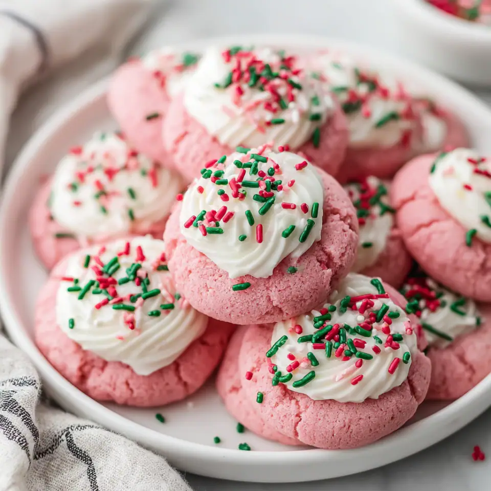 Christmas Pink Velvet Cookies
