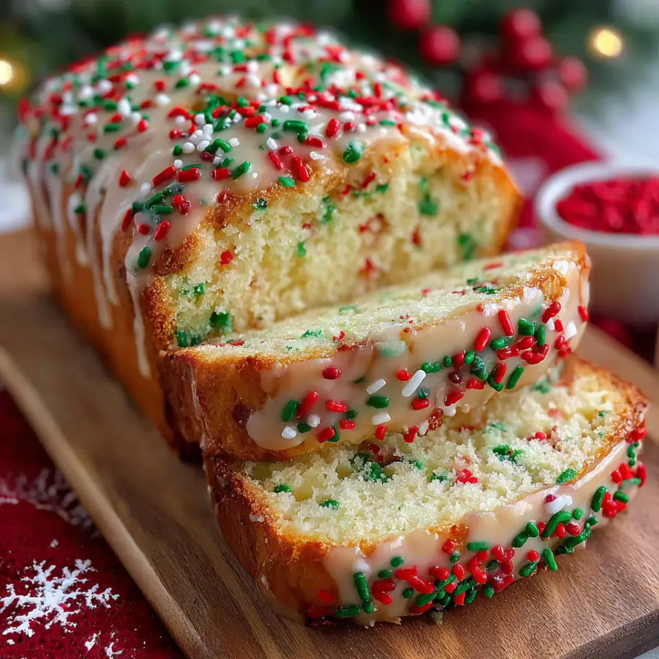 Christmas Sprinkle Buttermilk Bread, ready to serve
