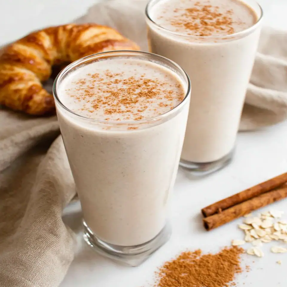 Cinnamon Roll Breakfast Smoothie, ready to serve