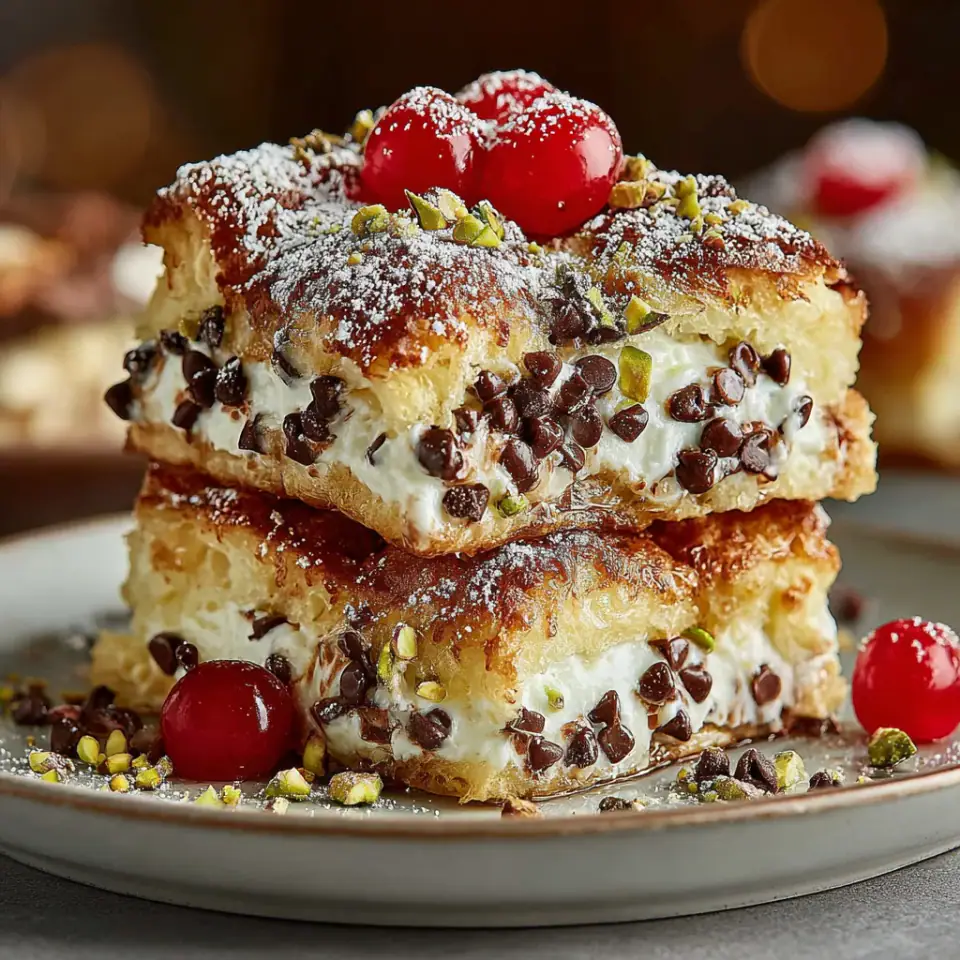 Classic Cannoli Squares served on the table