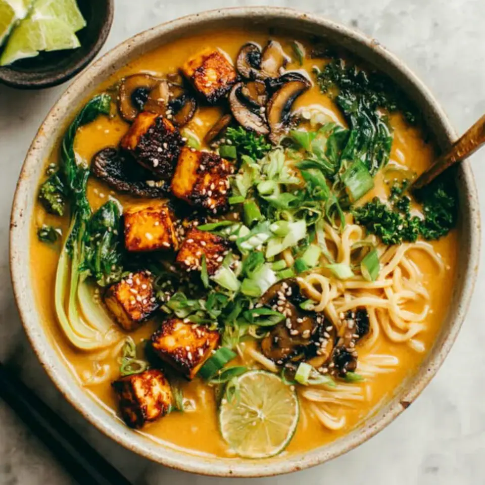 Coconut Curry Ramen, ready to serve