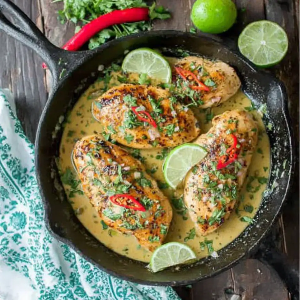 Coconut Lime Chicken (Dairy Free), ready to serve