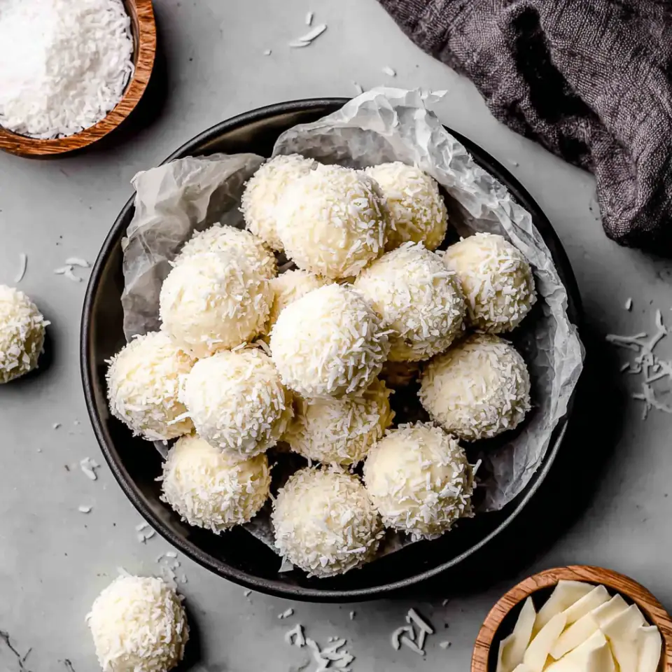 Coconut Truffles, ready to serve