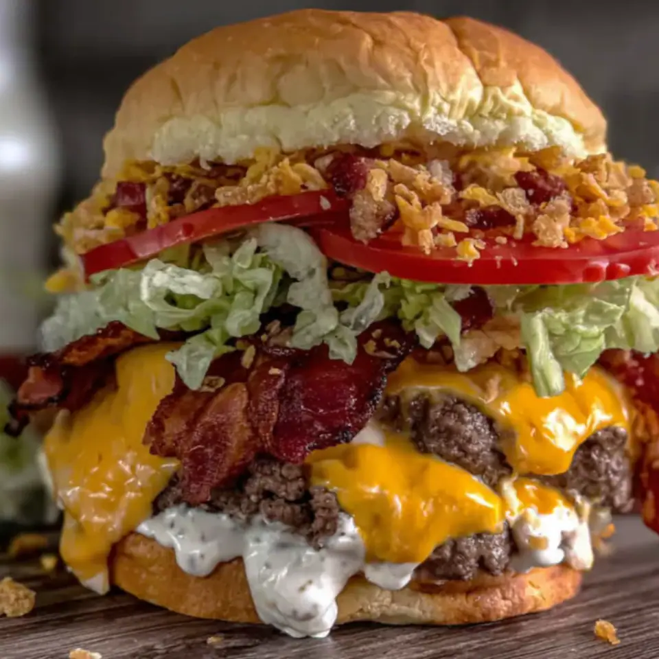 Crack Burgers with Bacon, Cheddar and Ranch