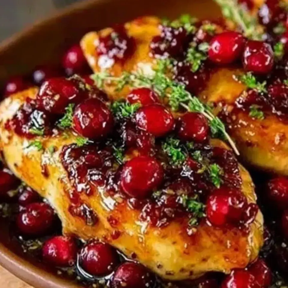 A close look at Cranberry Orange Glazed Chicken