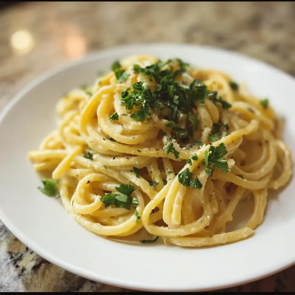 A close look at Creamy Cashew Alfredo Pasta