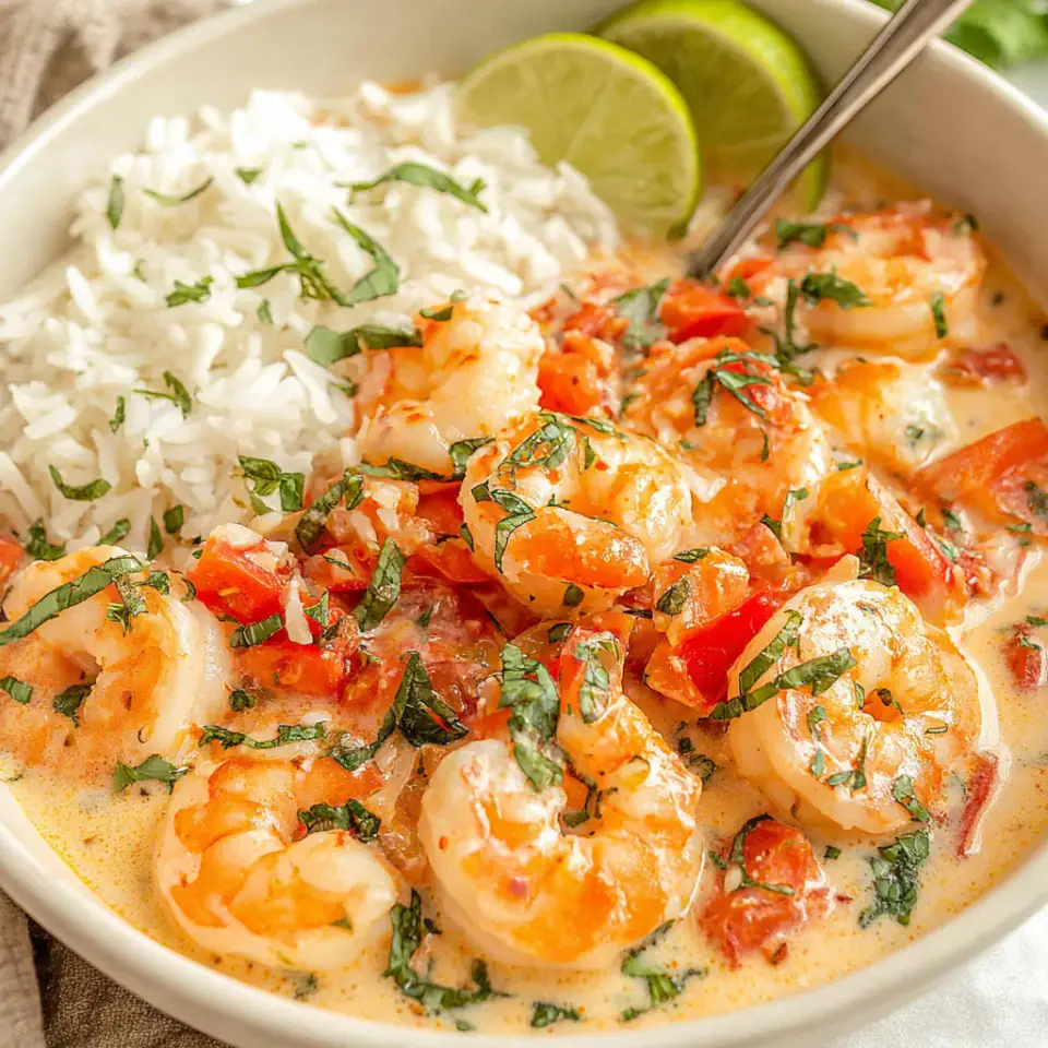 Creamy Coconut Shrimp, ready to serve