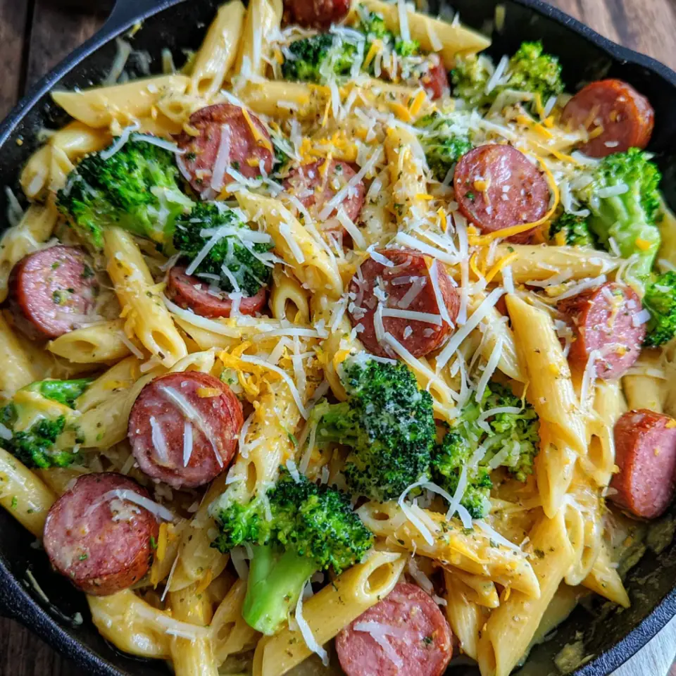Creamy Kielbasa Broccoli Skillet