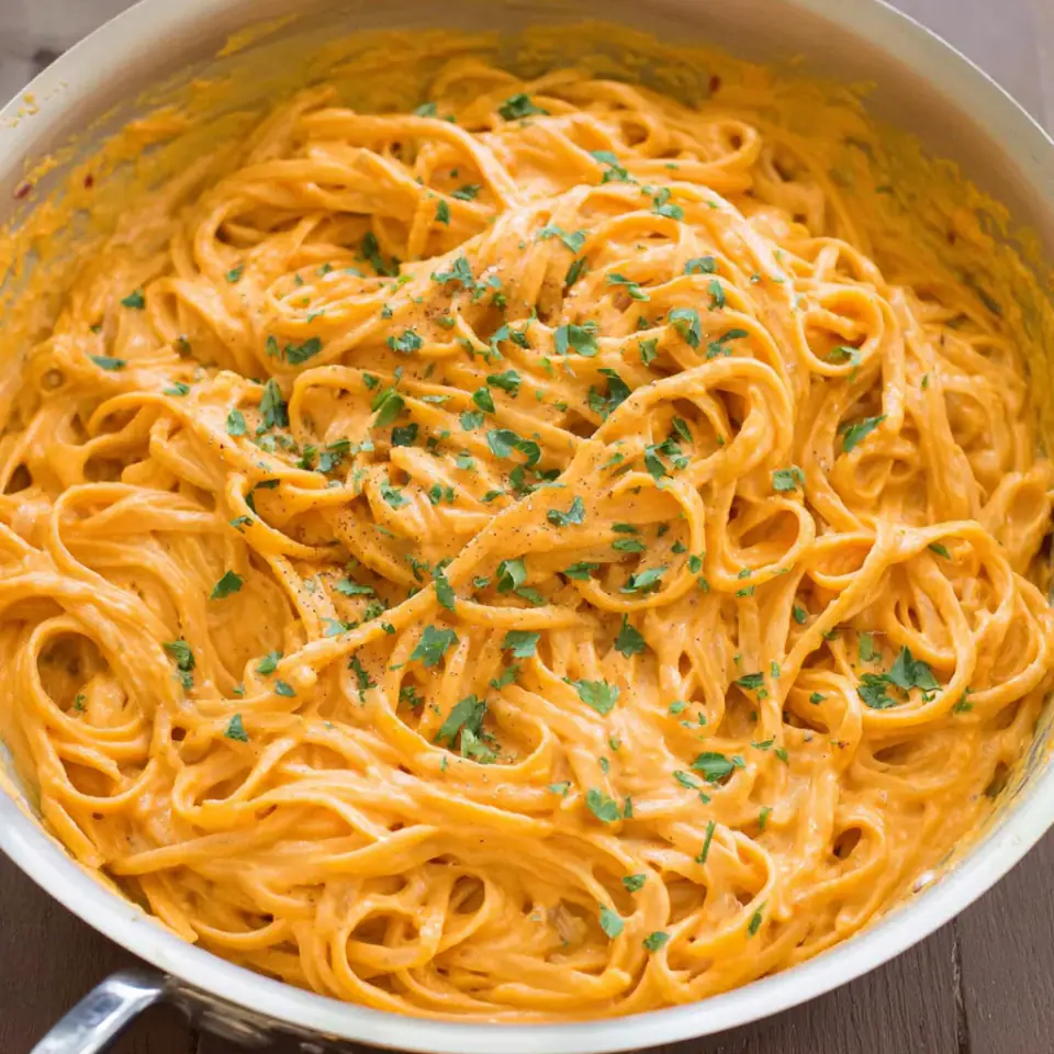 Creamy Red Pepper Alfredo Pasta