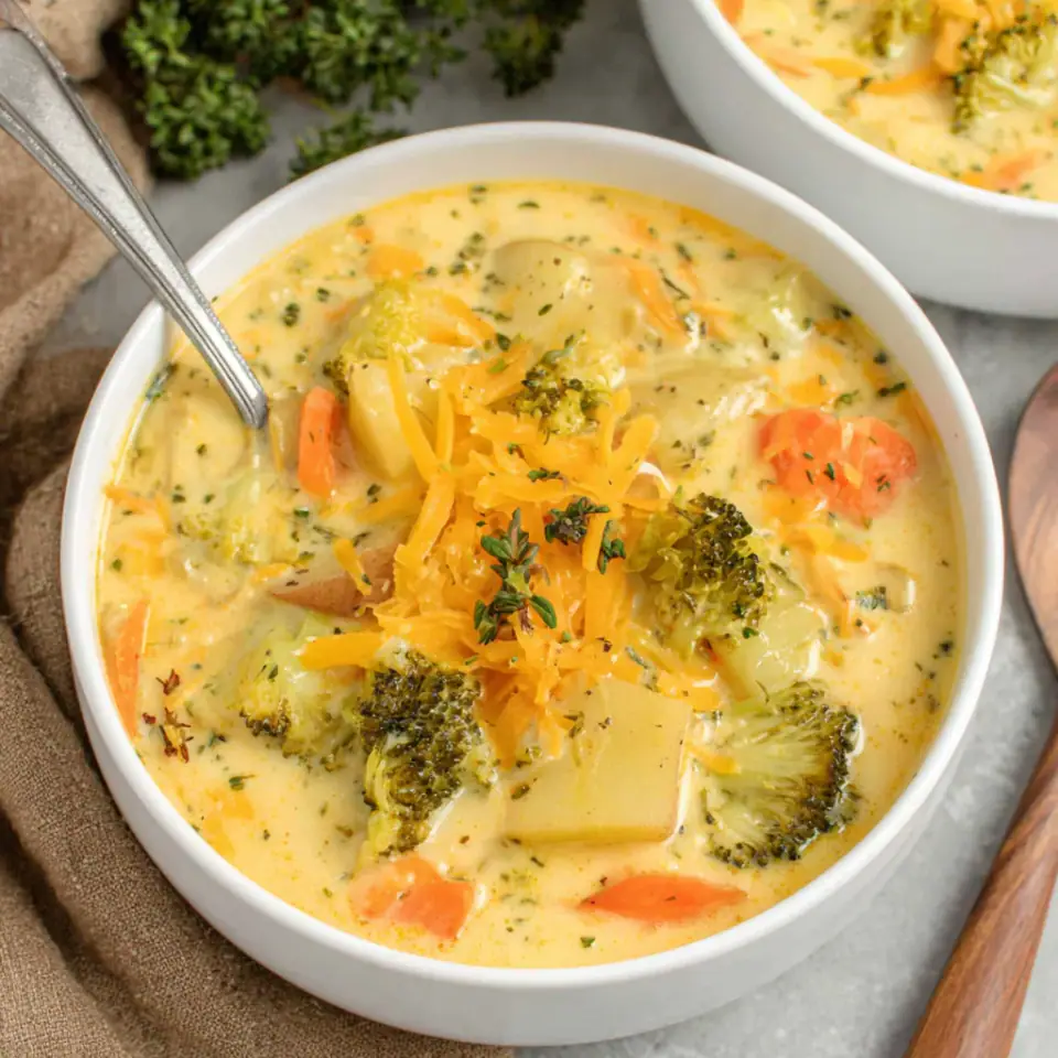A close look at Creamy Vegetable Soup