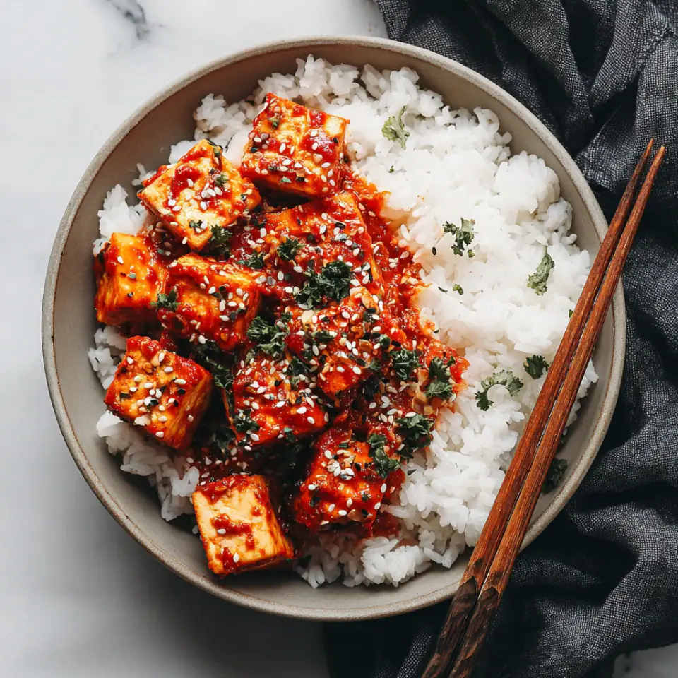 Crispy Gochujang Korean Tofu